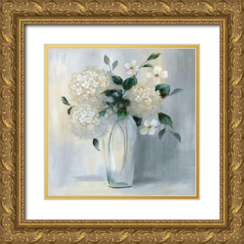 Carolina Springs Bouquet Gold Ornate Wood Framed Art Print with Double Matting by Nan