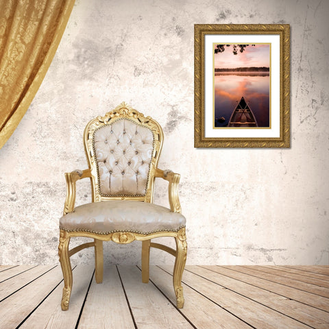 Lake At Dawn Gold Ornate Wood Framed Art Print with Double Matting by Delimont, Danita