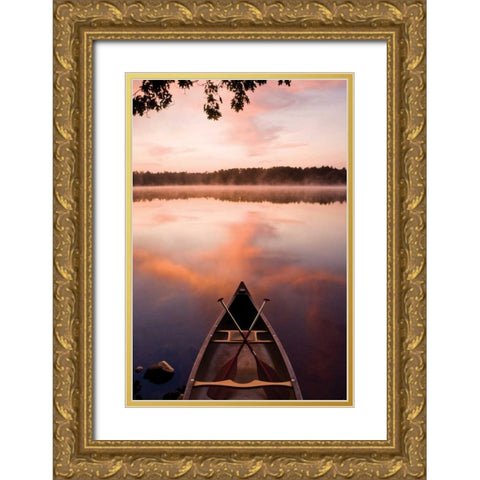 Lake At Dawn Gold Ornate Wood Framed Art Print with Double Matting by Delimont, Danita