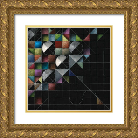Rainbow Geo I Gold Ornate Wood Framed Art Print with Double Matting by Berman, Ken
