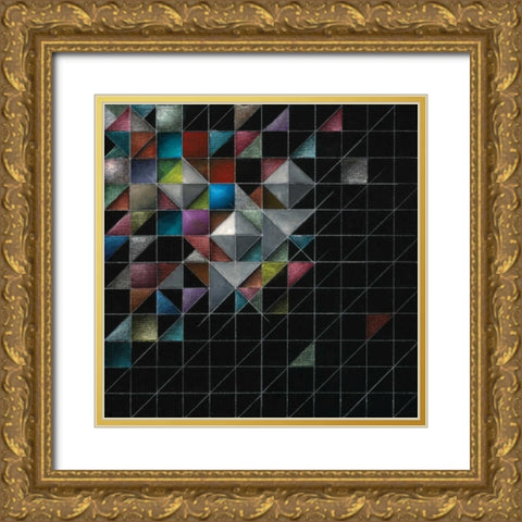 Rainbow Geo II Gold Ornate Wood Framed Art Print with Double Matting by Berman, Ken