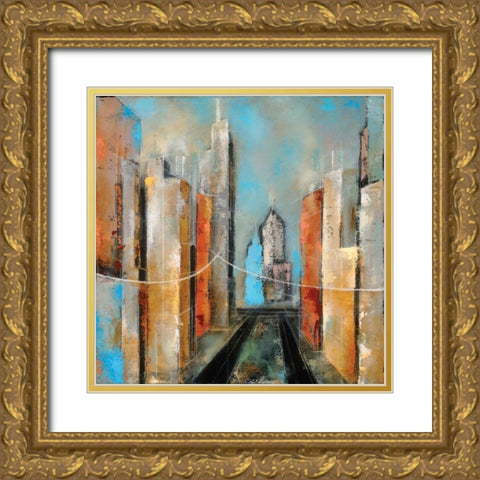 Streetscape I Gold Ornate Wood Framed Art Print with Double Matting by Berman, Ken