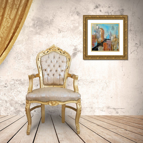 Streetscape II Gold Ornate Wood Framed Art Print with Double Matting by Berman, Ken