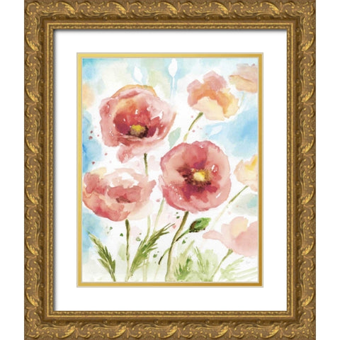 Botanical Blush II Gold Ornate Wood Framed Art Print with Double Matting by Nan