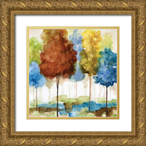 Magical Forest I Gold Ornate Wood Framed Art Print with Double Matting by Nan