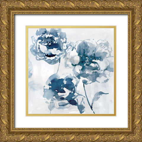 Indigo Garden I Gold Ornate Wood Framed Art Print with Double Matting by Robinson, Carol