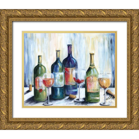 Dinner Party I Gold Ornate Wood Framed Art Print with Double Matting by Dunlap, Marilyn