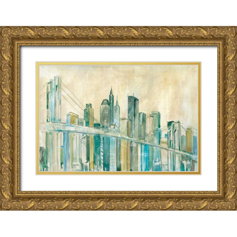 New York City Gold Ornate Wood Framed Art Print with Double Matting by Robinson, Carol