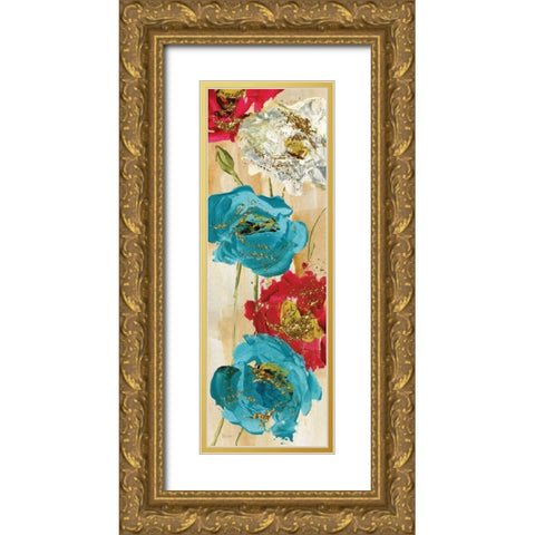 Poppy Spirit II Gold Ornate Wood Framed Art Print with Double Matting by Craven, Katrina