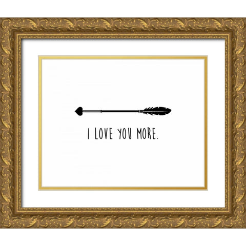 Love Arrow II Gold Ornate Wood Framed Art Print with Double Matting by CAD Designs