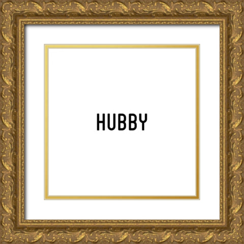 Hubby And Wifey I Gold Ornate Wood Framed Art Print with Double Matting by CAD Designs