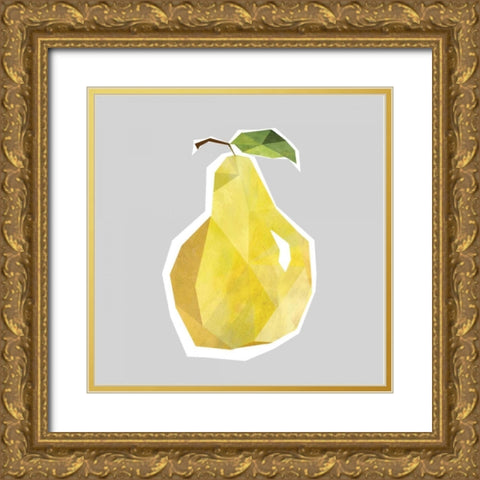 Facet Fruit Pear Gold Ornate Wood Framed Art Print with Double Matting by Robinson, Carol
