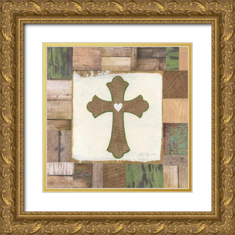 The Cross Gold Ornate Wood Framed Art Print with Double Matting by Tava Studios