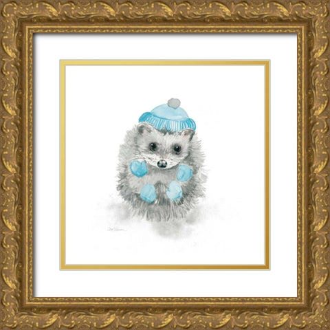 Christmas Critter Gold Ornate Wood Framed Art Print with Double Matting by Robinson, Carol