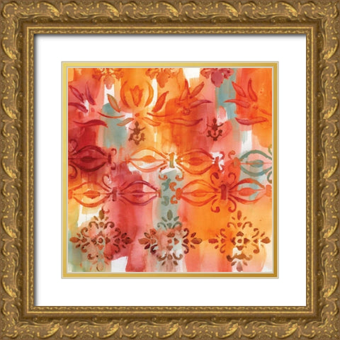 Summer Crush Pattern II Gold Ornate Wood Framed Art Print with Double Matting by Nan