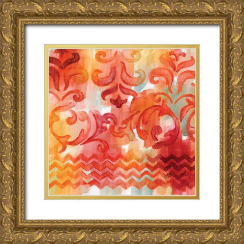 Summer Crush Pattern III Gold Ornate Wood Framed Art Print with Double Matting by Nan