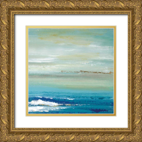 Distant Horizon Detail Gold Ornate Wood Framed Art Print with Double Matting by Tava Studios