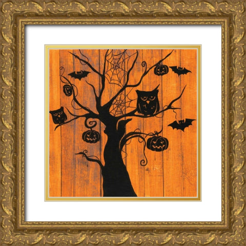 Night Owls Gold Ornate Wood Framed Art Print with Double Matting by Tava, Janet