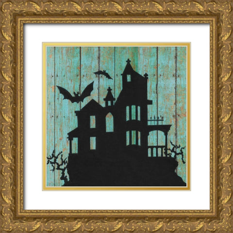 Haunted House Gold Ornate Wood Framed Art Print with Double Matting by Tava, Janet