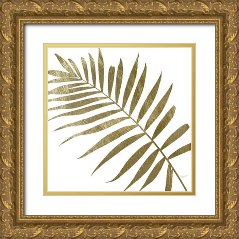 Golden Frond II Gold Ornate Wood Framed Art Print with Double Matting by Craven, Katrina