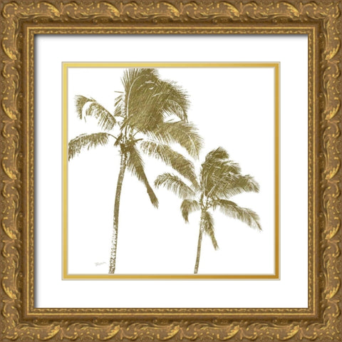 Palm Breeze I Gold Ornate Wood Framed Art Print with Double Matting by Craven, Katrina