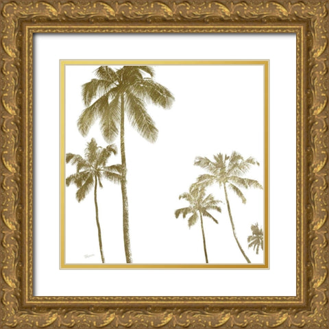Palm Breeze III Gold Ornate Wood Framed Art Print with Double Matting by Craven, Katrina