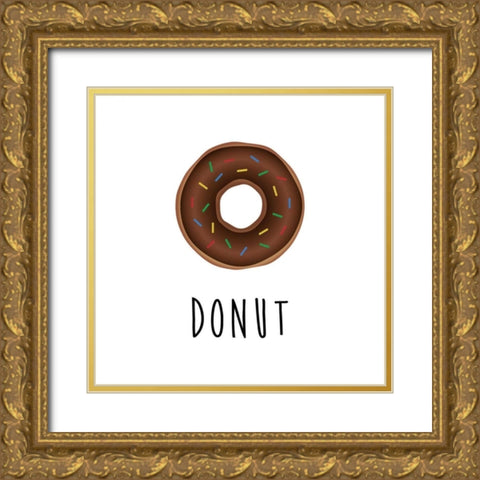 Donut Gold Ornate Wood Framed Art Print with Double Matting by CAD Designs