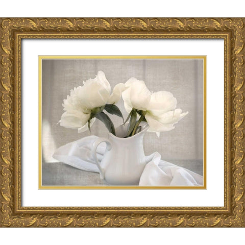 Farmhouse Blooms Gold Ornate Wood Framed Art Print with Double Matting by Delimont, Danita