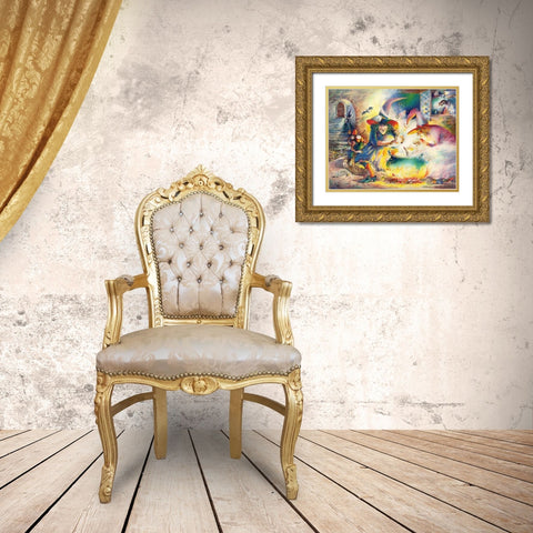 Witches Brew Gold Ornate Wood Framed Art Print with Double Matting by Troise Heidel, Theresa