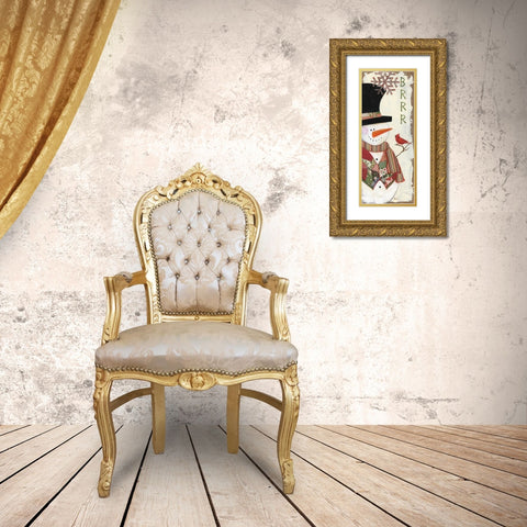 Brrrr Gold Ornate Wood Framed Art Print with Double Matting by Tava Studios