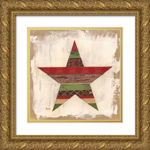 Christmas Star Gold Ornate Wood Framed Art Print with Double Matting by Tava Studios