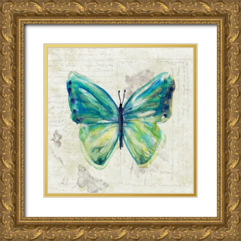 Butterfly Sketch Gold Ornate Wood Framed Art Print with Double Matting by Robinson, Carol