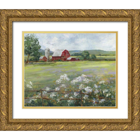 Summer at the Farm Gold Ornate Wood Framed Art Print with Double Matting by Swatland, Sally