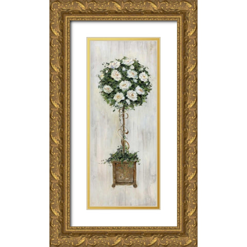 Woodgrain Topiary Gold Ornate Wood Framed Art Print with Double Matting by Swatland, Sally