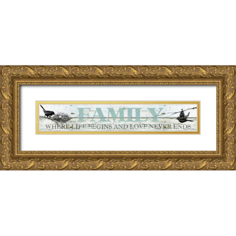 Shiplap - Family Gold Ornate Wood Framed Art Print with Double Matting by Robinson, Carol