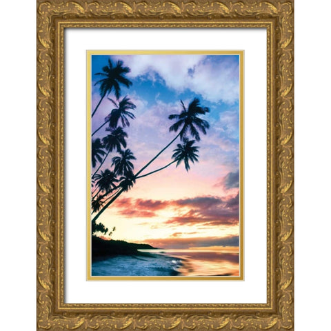 Molokai Palms At Gold Ornate Wood Framed Art Print with Double Matting by Delimont, Danita