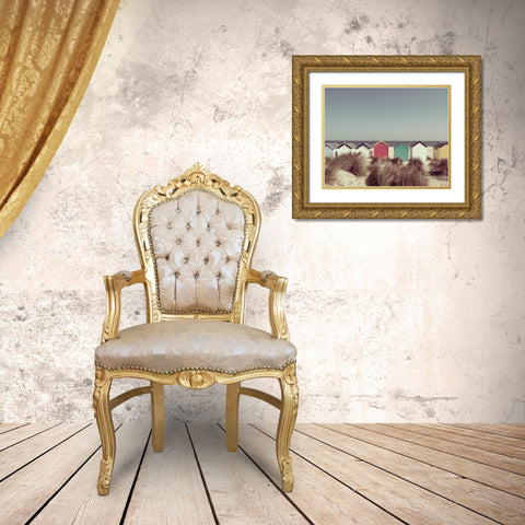 Coastal Cottages Gold Ornate Wood Framed Art Print with Double Matting by Delimont, Danita