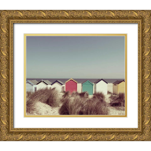 Coastal Cottages Gold Ornate Wood Framed Art Print with Double Matting by Delimont, Danita