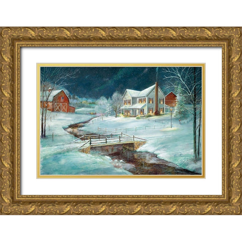 Winter Serenity Gold Ornate Wood Framed Art Print with Double Matting by Manning, Ruane