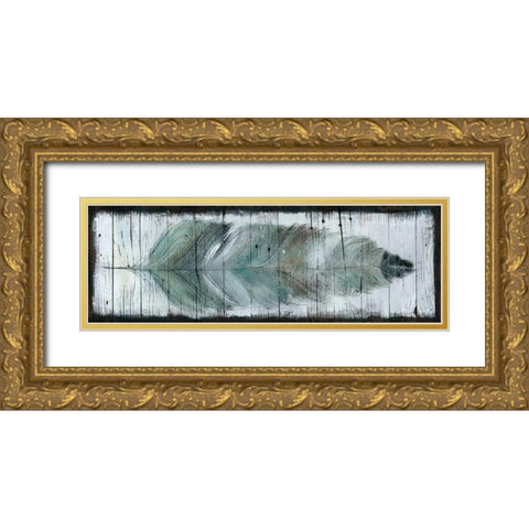 Stained Feather Gold Ornate Wood Framed Art Print with Double Matting by Robinson, Carol