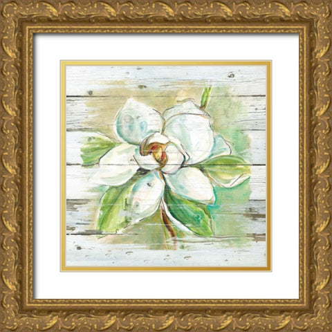Country Magnolia Gold Ornate Wood Framed Art Print with Double Matting by Robinson, Carol