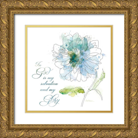 Scripture Bloom IV Gold Ornate Wood Framed Art Print with Double Matting by Robinson, Carol