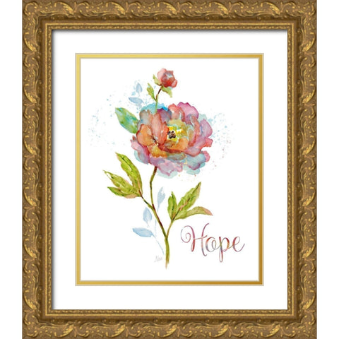 Botanical Hope Gold Ornate Wood Framed Art Print with Double Matting by Nan