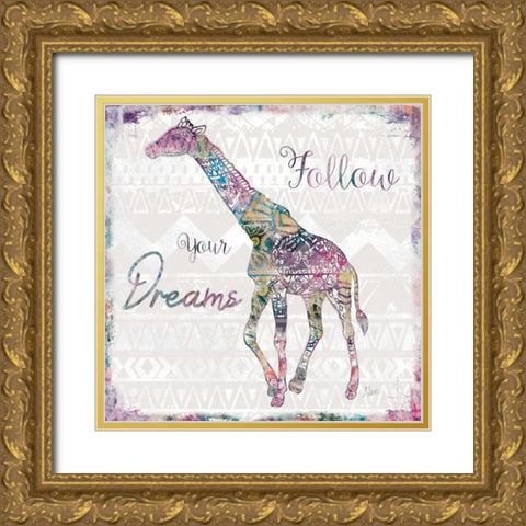 Follow Your Dreams Gold Ornate Wood Framed Art Print with Double Matting by Nan