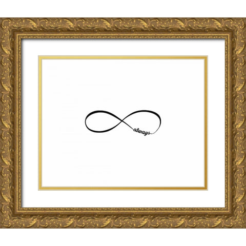 Love Always I Gold Ornate Wood Framed Art Print with Double Matting by CAD Designs