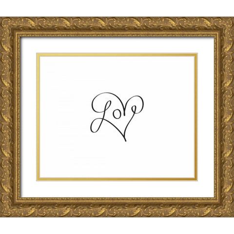 Love Always II Gold Ornate Wood Framed Art Print with Double Matting by CAD Designs