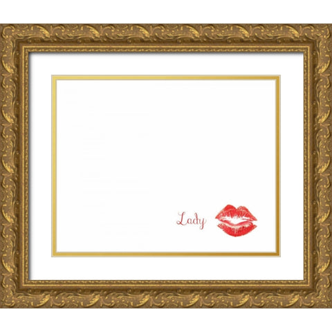 Gentleman And Lady Gold Ornate Wood Framed Art Print with Double Matting by CAD Designs