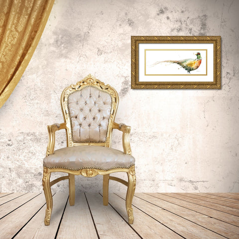 Harvest Pheasant Gold Ornate Wood Framed Art Print with Double Matting by Robinson, Carol