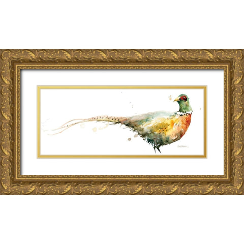 Harvest Pheasant Gold Ornate Wood Framed Art Print with Double Matting by Robinson, Carol