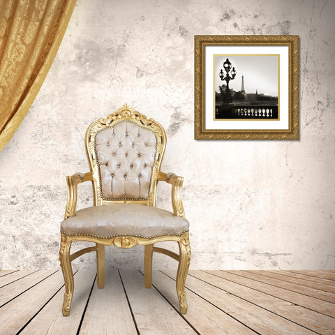 Parisian Evening Gold Ornate Wood Framed Art Print with Double Matting by Delimont, Danita